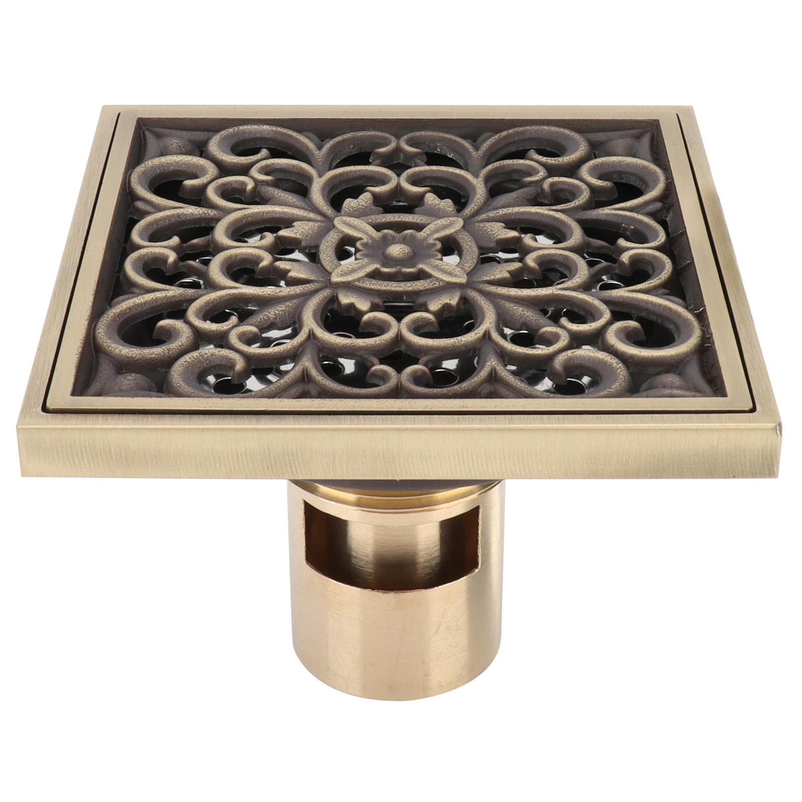 

Floor Drain Antique Copper Shower Drain Kit for Home Hotel Bathroom Toilet 10x10cm