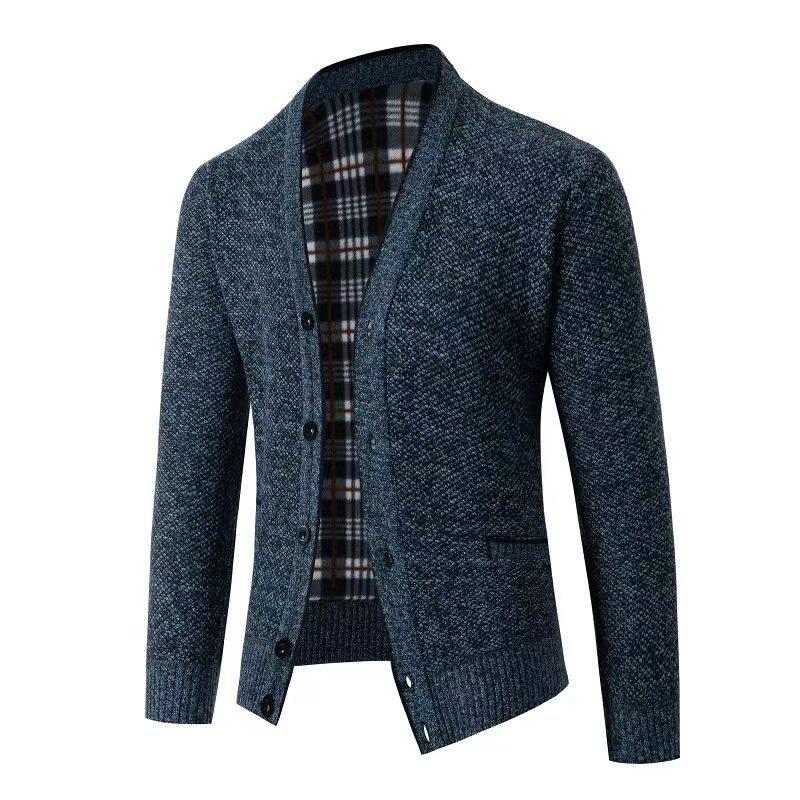 Sweater Men'S Fashion Jacket Warm Comfortable Mature Versatile Casual Knitted Cardigan Men'S Long Sleeves
