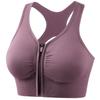 Shock-proof Gathering Plus Size Running Yoga Fitness Bra Hollow-out Beauty Back Front Zipper Sports Underwear Women