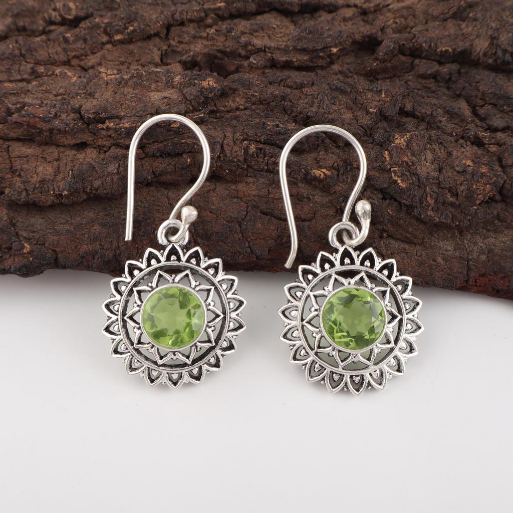 Peridot Gemstone Jewelry, 925 Solid Sterling Silver Jewelry, Beautiful Handmade Peridot Earring, Women Earring For Gift