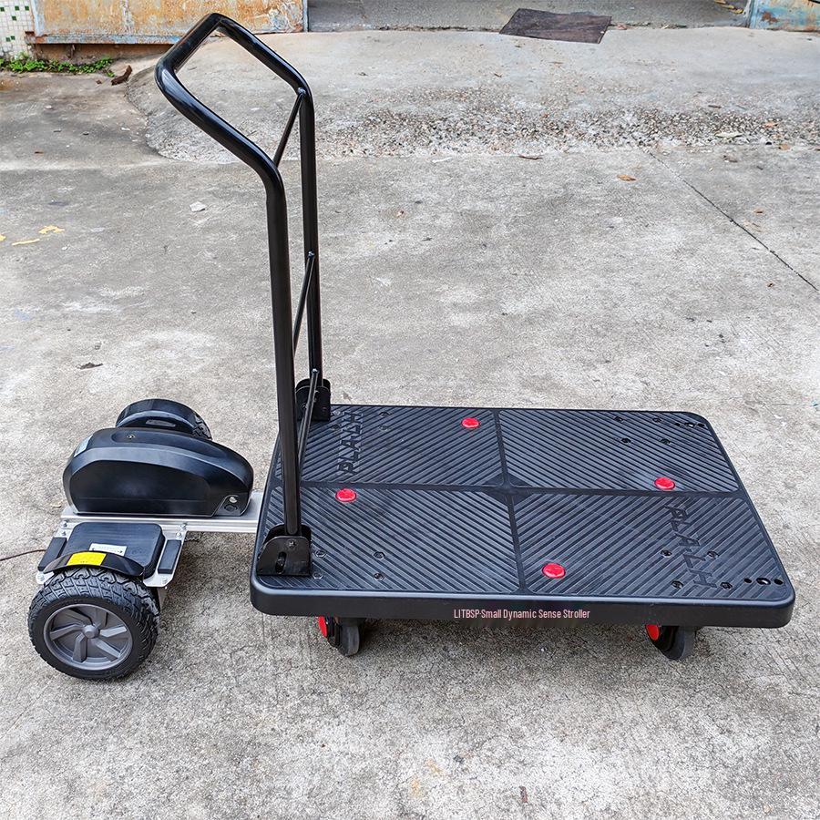 Compact Electric Sensor Stroller with Folding Flat Body for Logistics, Picking, and Sorting in Warehouses