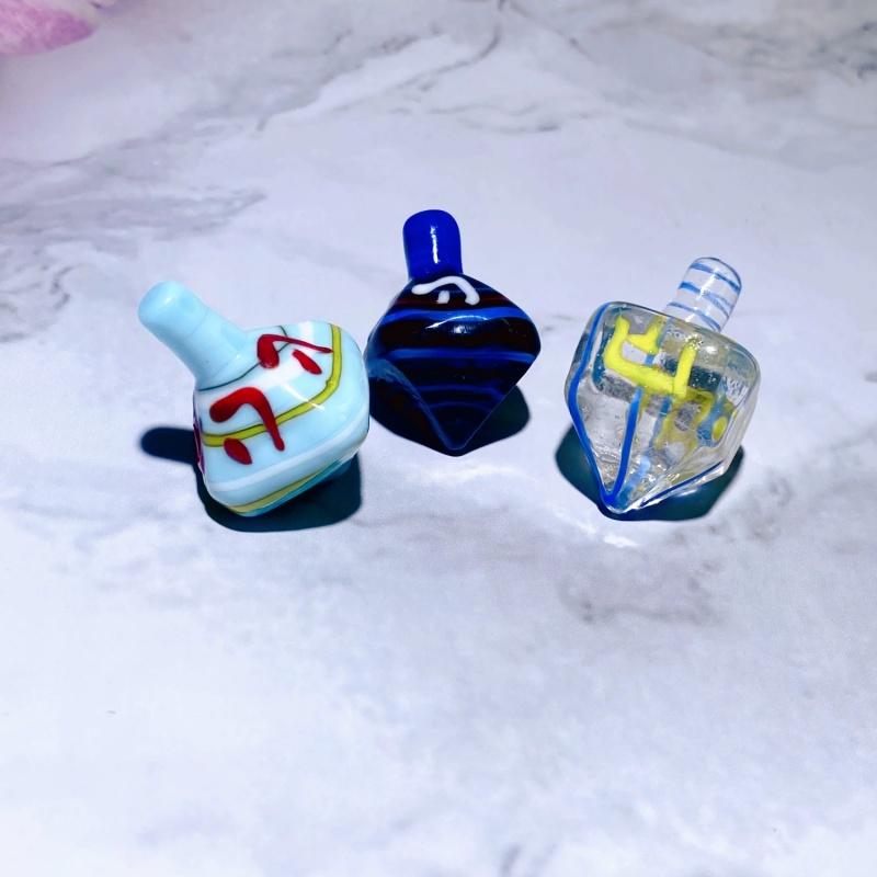 New 1/3PCS Glass Dreidel - Handmade Hanukkah Classic Game Judaica Collectibles Retro Home Party Decor Gift