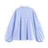 European and American Style, New Women's Clothing, Foreign Style, Fashionable Bubble Sleeve Striped Shirt 2126845