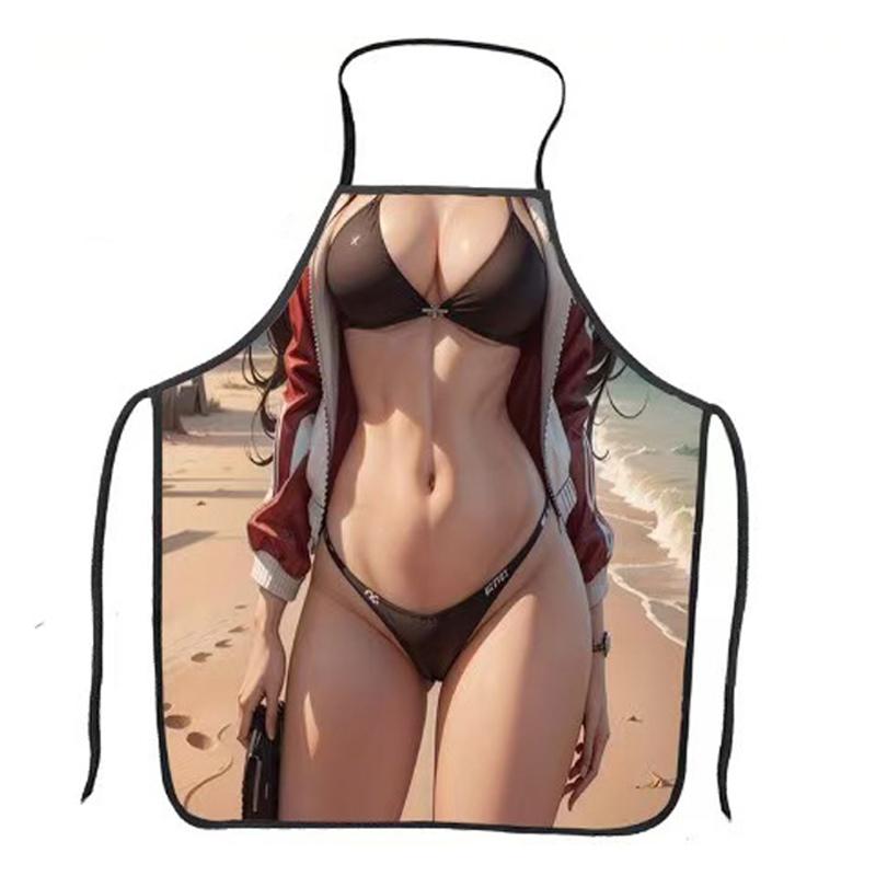 Sexy Women'S Apron Fun Single Party Gift Universal Male And Female Chefs Bbq Kitchen Novelty Apron