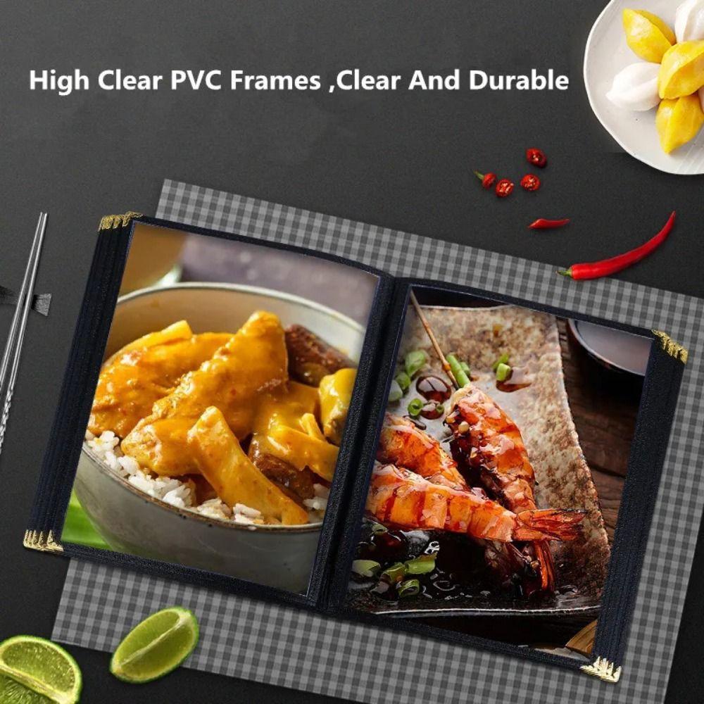 A4 A4 Menu Paper Holder Metal Corners Shell Document Folder PVC Transparent Menu Cover Hotel