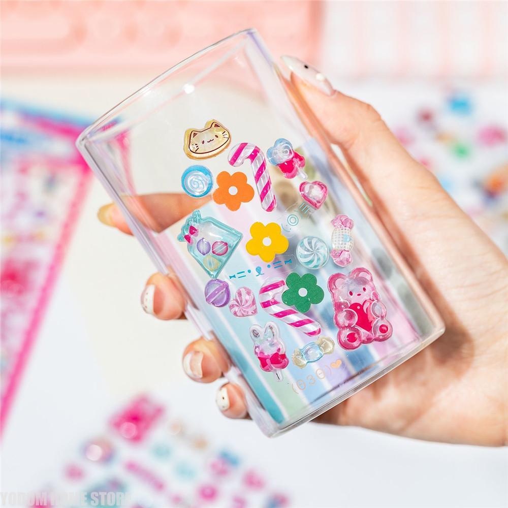 1/4pcs Cute 3D Sushi Candy Relief Stickers for Handmade Diy Scrapbooking Journaling Supplies