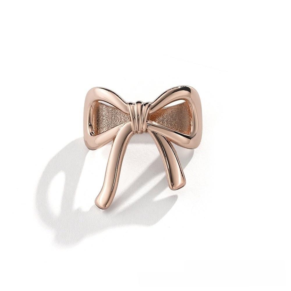 

2pcs New Alloy Bow Scarf Clip Minimalist Golden Color Scarf Buckle Multifunctional Corner Knotting Buckle Scarf Fixing рожевий колір золота