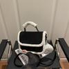 Women Light Luxury Fashion Korean Style Casual Frosted Splicing Commuter Versatile Crossbody Small Square Bag