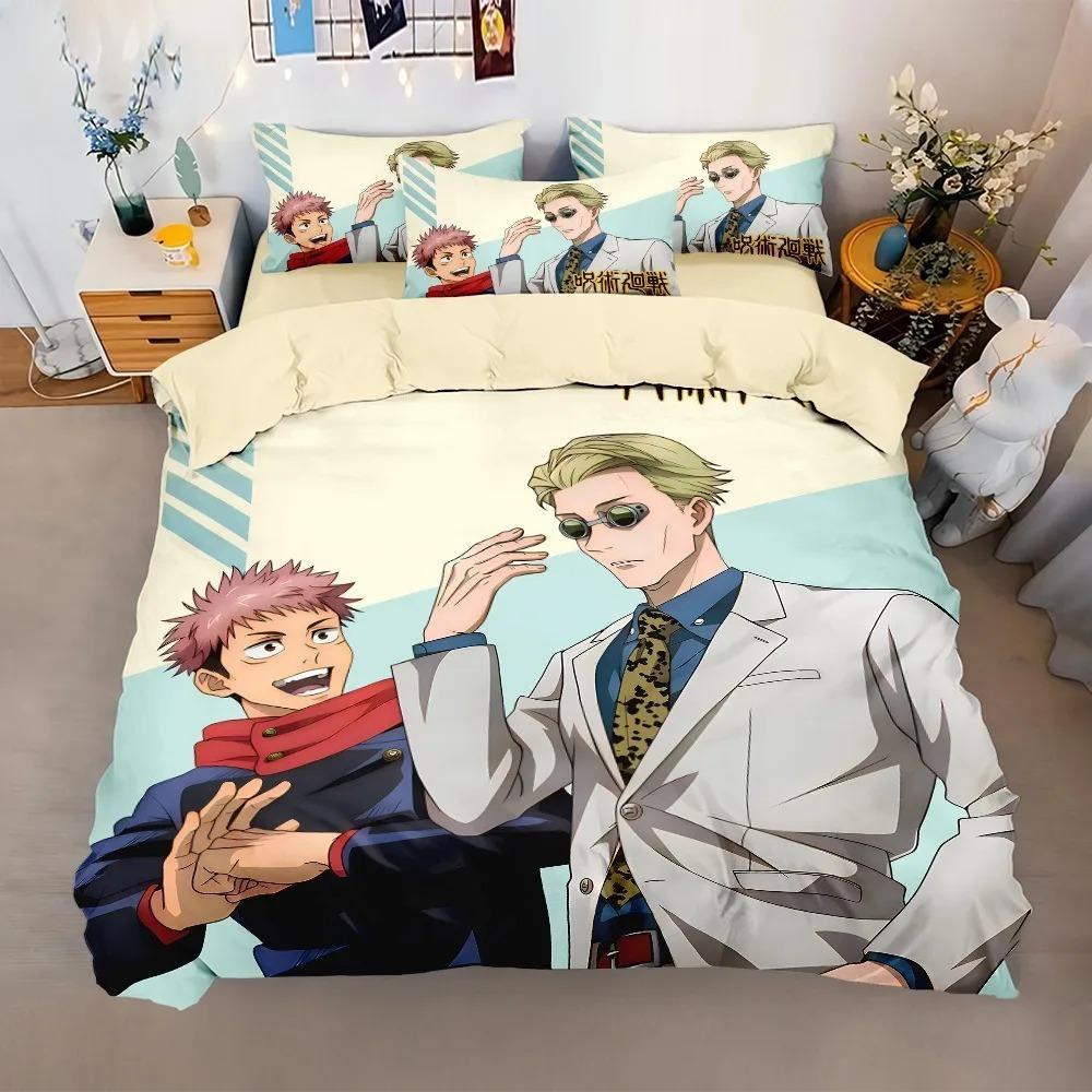 Ujutsu Kaisen Satoru Gojo Bedding Set 3D Anime Satoru Gojo Christmas Gift King Twin Double Child Duvet Cover Set