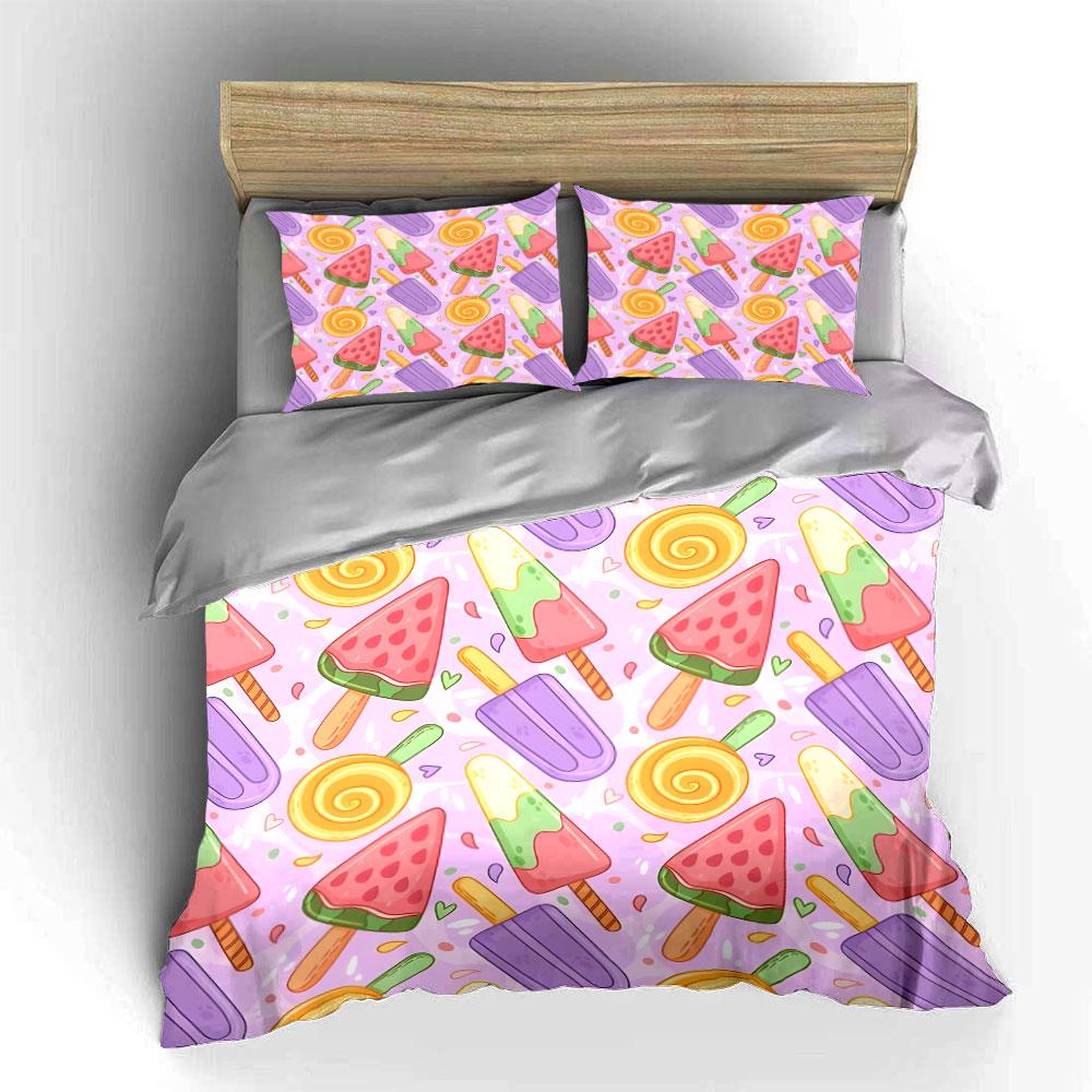 Trio di Dolci Estivi Design Raffinato set di biancheria da letto a tre pezzi regalo per bambini e adulti