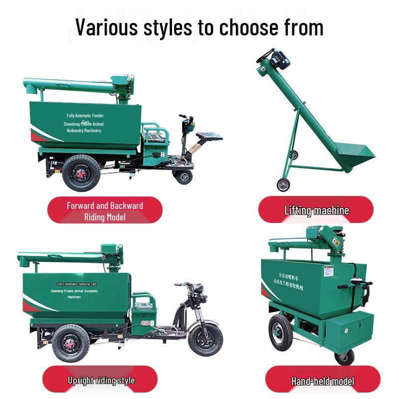 Electric Tricycle for Automatic Feed Loading and Lifting in Pig Farms