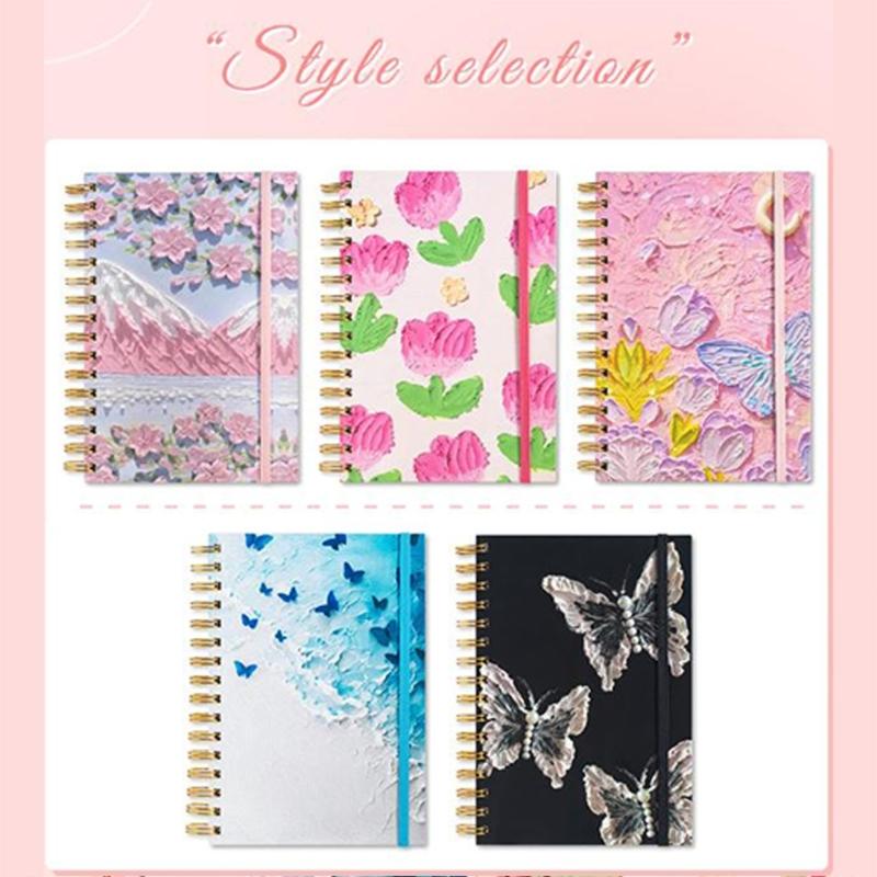 A 5 Notepads Spirals Notebook Stationery Notebooks Journal Notebook Butterfly Notebook Aesthetic Travel Notepads for Work