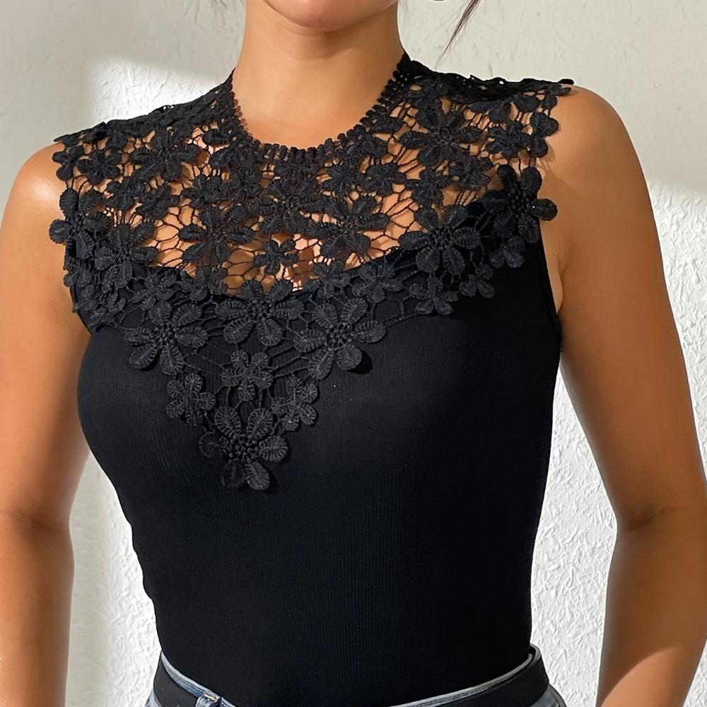Lace Fabric Hollow Neckline Fashion Shawl Vest Exquisite Fake Neckline Collar  Feminine Decorative