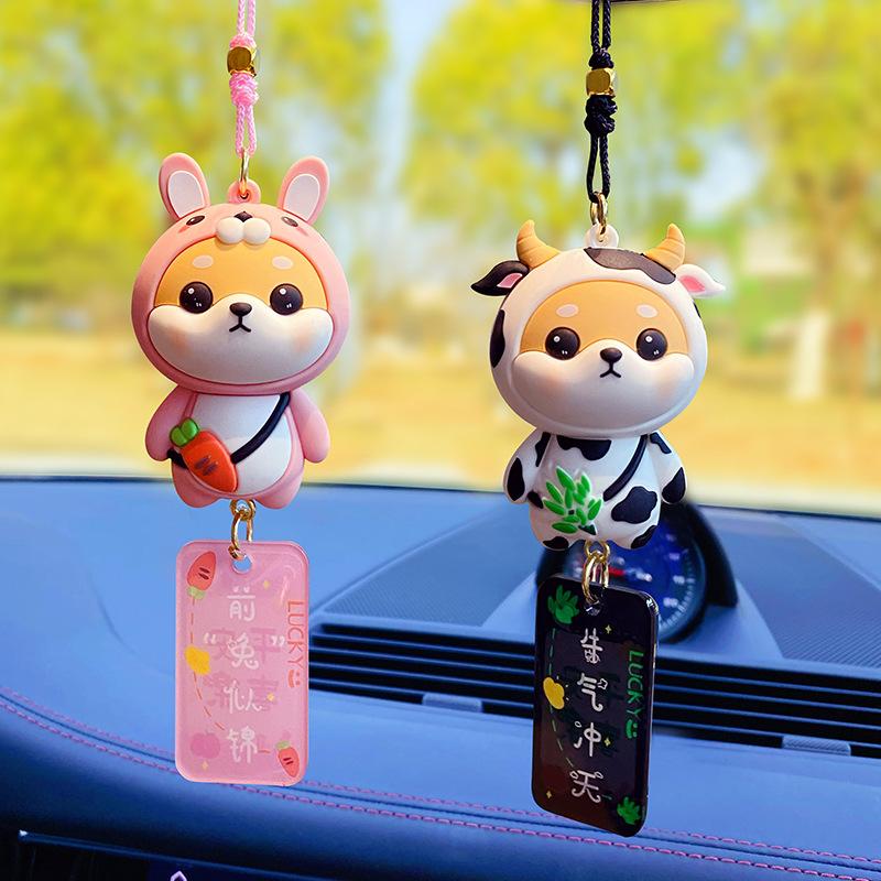 Chinese Pendant Car Zodiac Signs Rearview Mirror Decoration Pvc Gift Ornaments