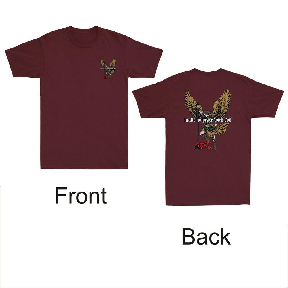 Schließe keinen Frieden mit dem Bösen Erzengel Michael (Vorderseite&Rückseite) Design Unisex T-Shirt
