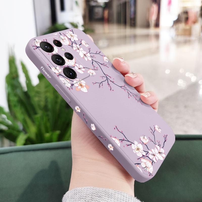 Plum Blossom Phone Case For Samsung Galaxy S25 FE S24 S23 S22 S21 S20 Ultra Plus FE S10 S9 S10E Note 20 Ultra 10 9 Plus Cover