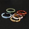 8MM natürlicher Achatstein Tigerauge Stein Obsidian Kristall Armband Perlen elastisches Draht geflochtenes Armband