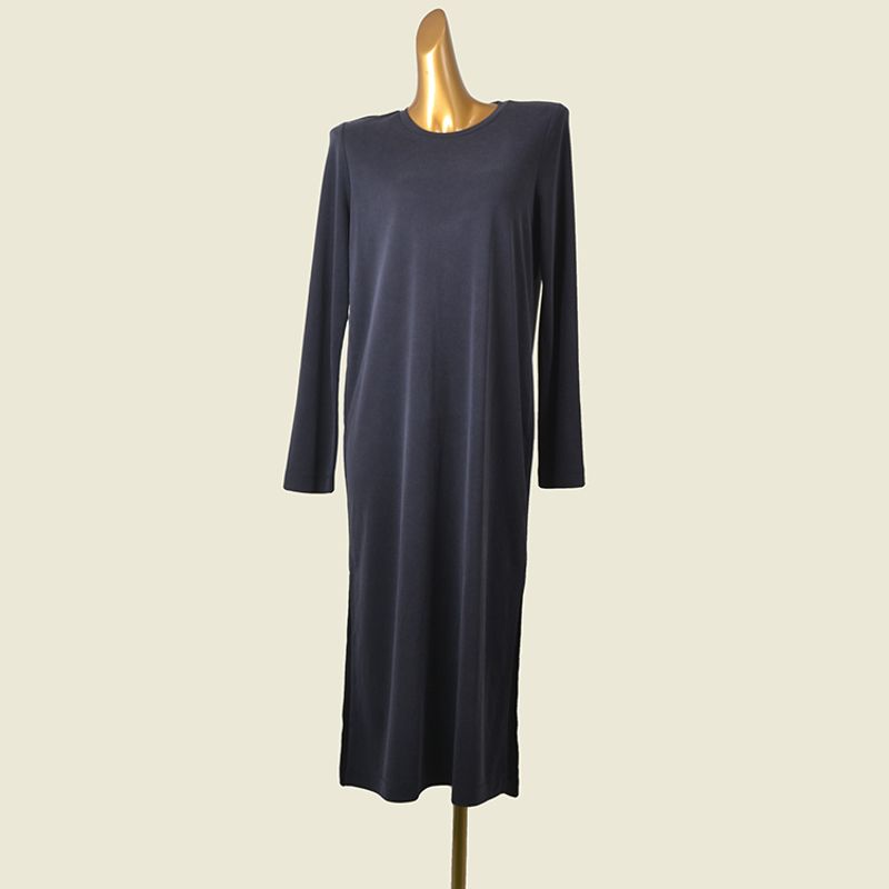 

Swedish Dress Card Loose Version Pure Color Dress Fashion Style Foreign Trade Original Order Dress Dark gray S(Loose version)