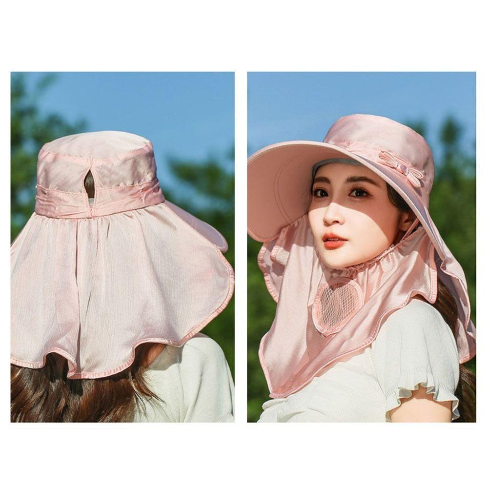 Lightweight Sunshade Sun Hat Wide Brim Neck Flap Hat Sunscreen Cap Women Picking Tea Hat Fishing