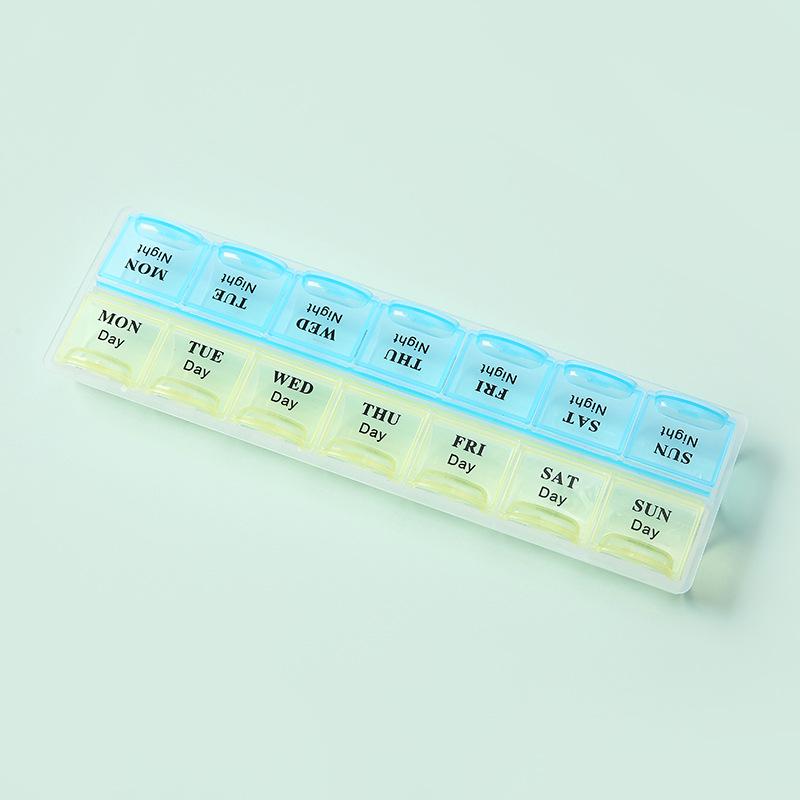 Transparent Moisture-Proof Weekly Pill Organizer with Compartments