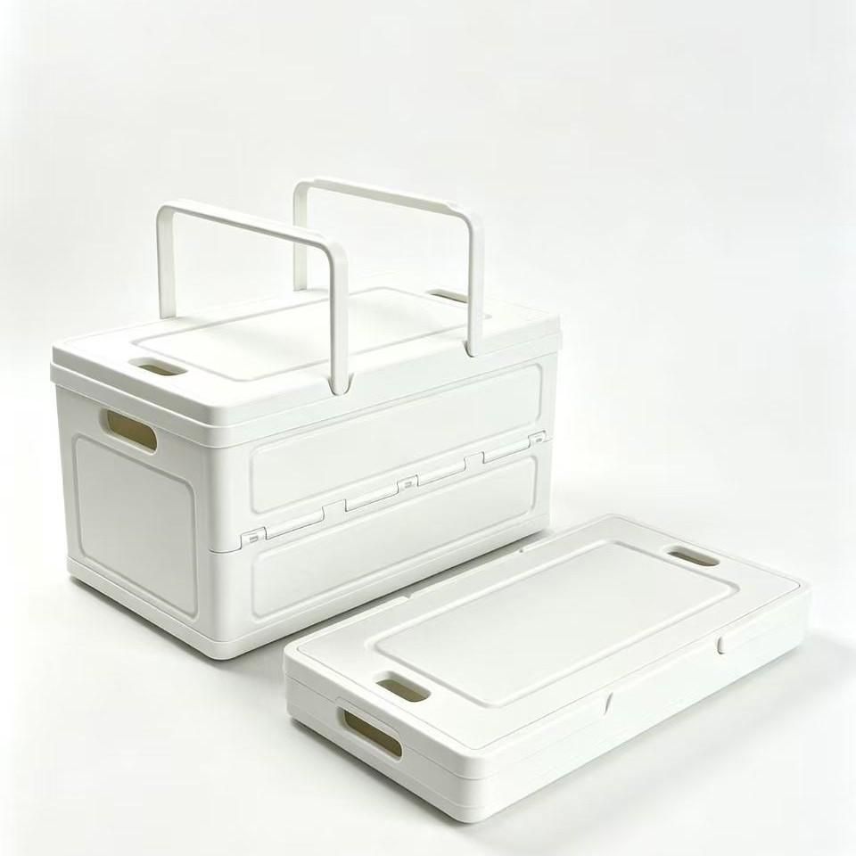 Portable Folding Picnic Basket with Wooden Top