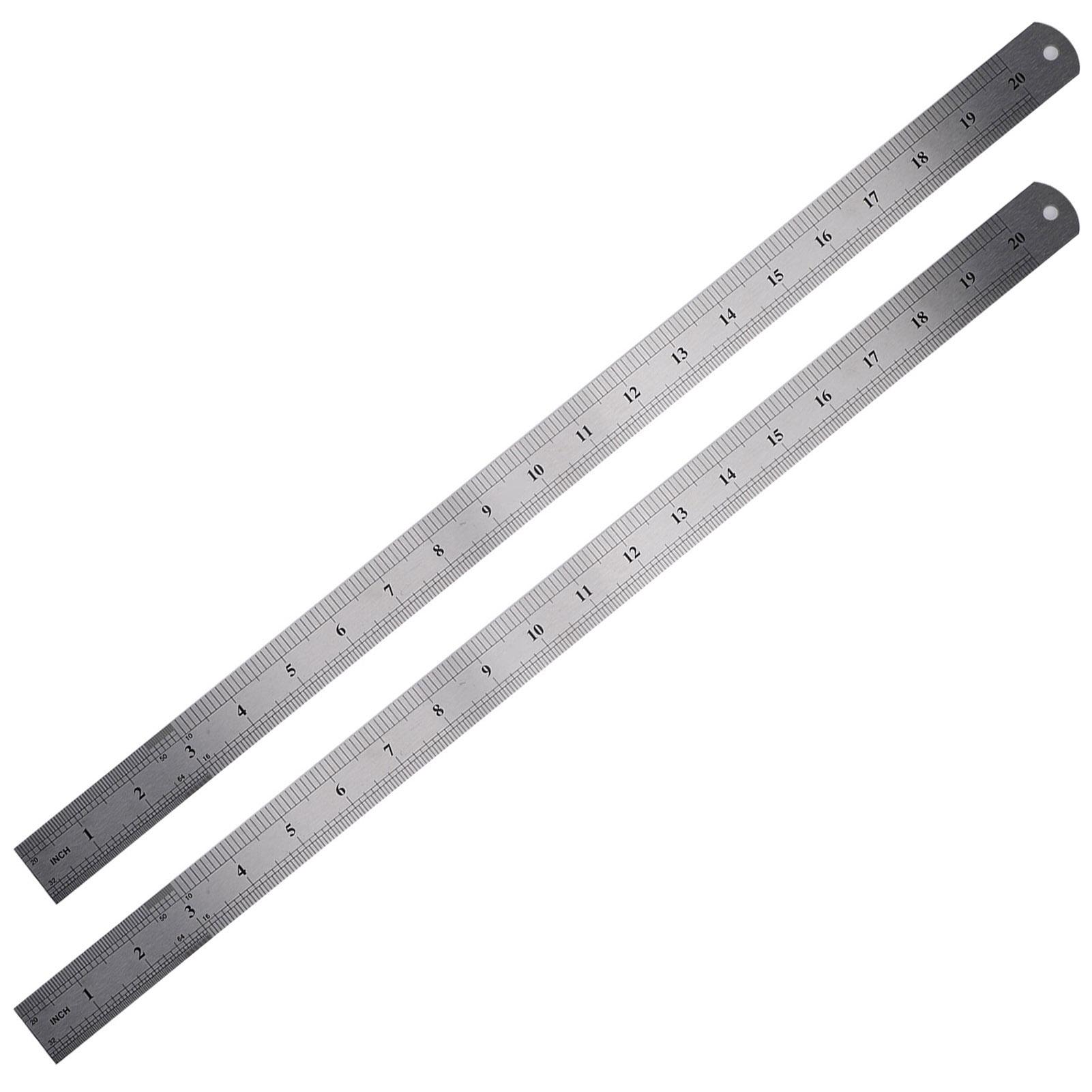 

2Pcs Steel Ruler Woodworking Marking Locator Measuring Tape Tool DoubleSided Scale 50cm