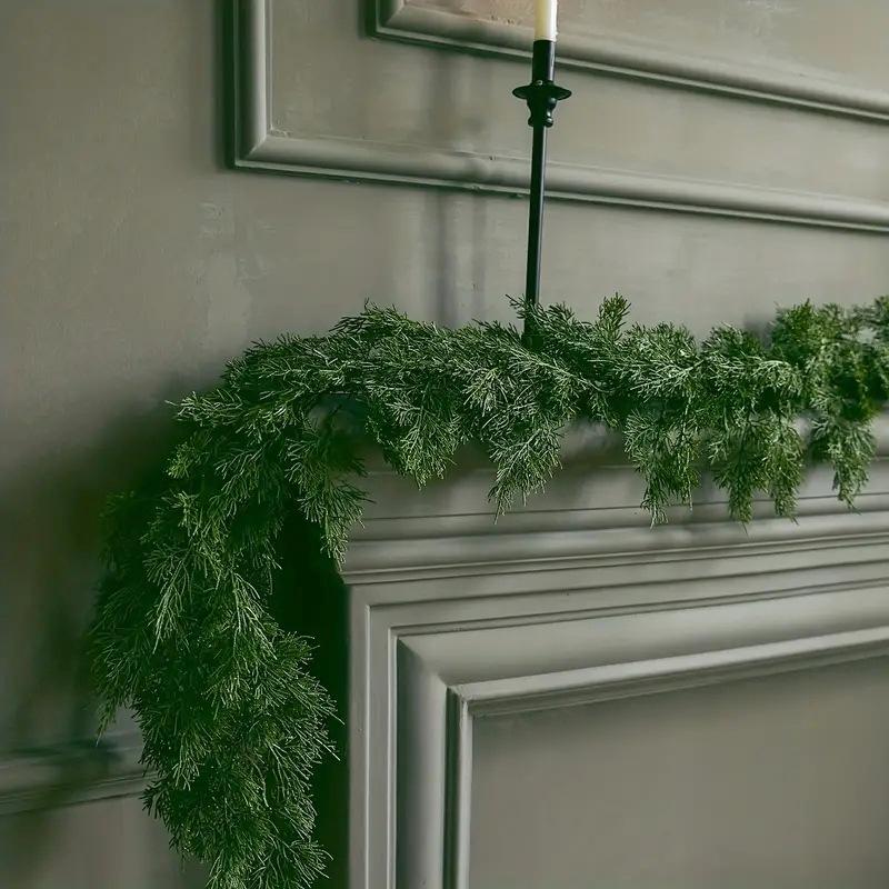 Artificial Simulation Green Plant Feel Software Dragon Cypress Leaf Rattan, Christmas Decorative Door Hanging Table Ornament