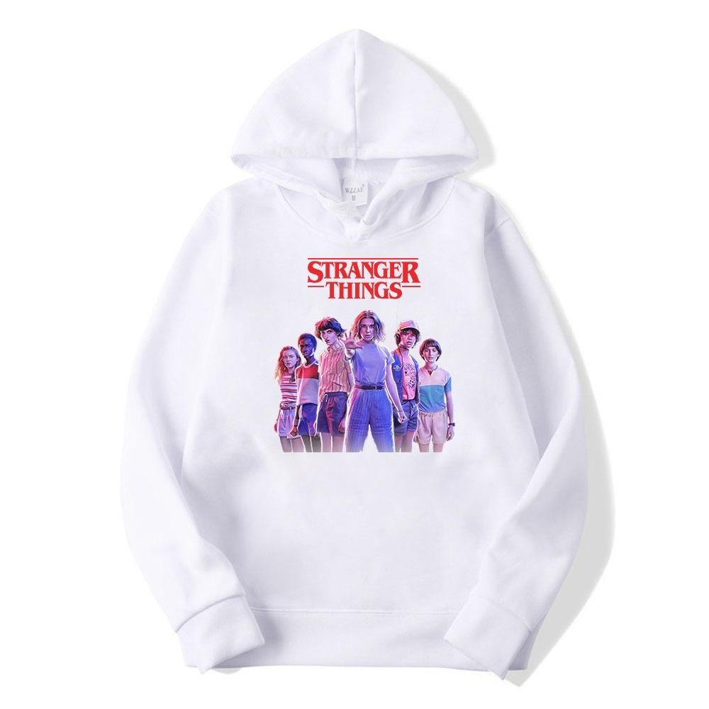 

Толстовка Stranger Things Дитяча толстовка З довгим рукавом Модна Зручна Тепла Повсякденна Толстовка для занять спортом 160 білий