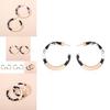 Modern Street Style C-shaped Earrings In Black And White Alloy With Creative Design