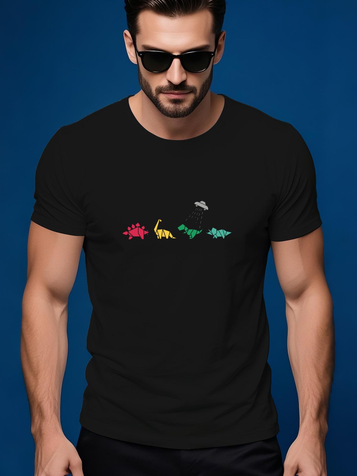 Summer Tshirt with Fun Dinosaur Graphic - Soft Cotton S