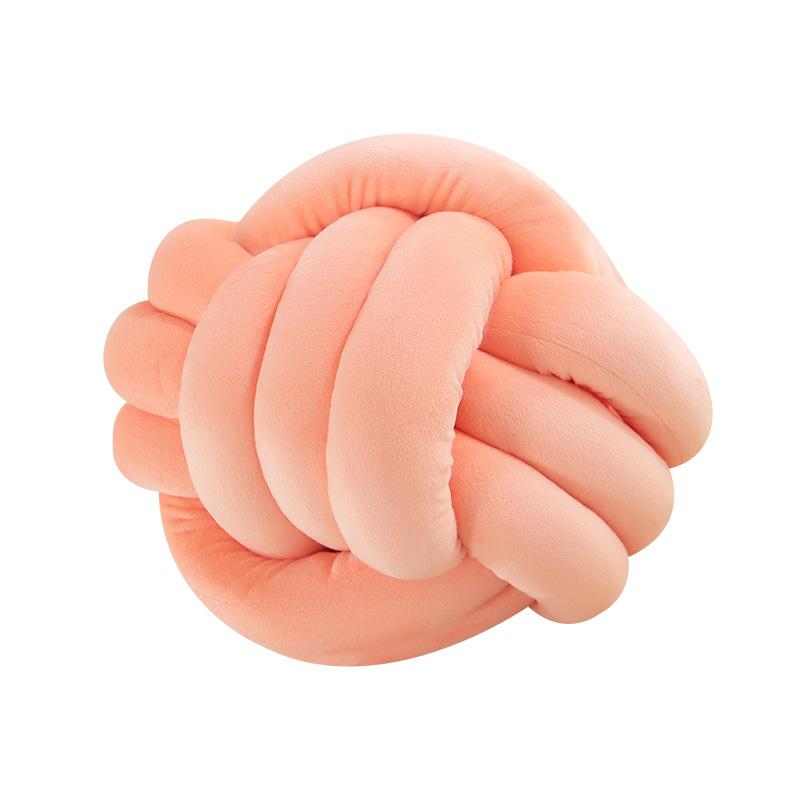Nordic Hairball Pillow Three-strand Rope Knotted Ball Pillow Hand-woven Velvet Pillow Cushion Knot Bay Window Cushion