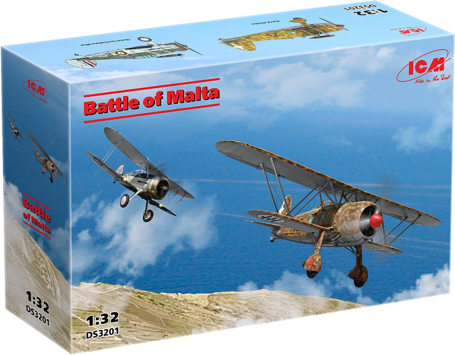 

ICM Scale Battle of Malta Falco Cladiator Plastic Model Kit DS3201 1/32 (CR.42 Mk.II) (Airplane)