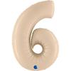Foil Balloon Number 6, Satin Cream 66cm Grabo