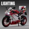 Scale 1:9 1199 V4S Motorcycle Car Model Toy Linkage Wheel Steering Shock Absorption Motorbikes Models Toys Kids Presents