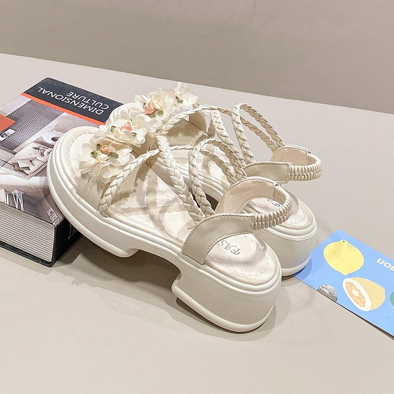 Sandals Women's New Summer Wear Exquisite Beauty with Skirt Flower Platform High-heeled Sandals