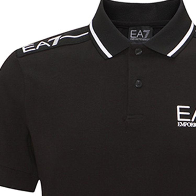 Emporio Armani EA7 SS24 Logo Print Casual Short Sleeve Polo Shirt Men tops Black 3RPF20-PJ03Z-1200