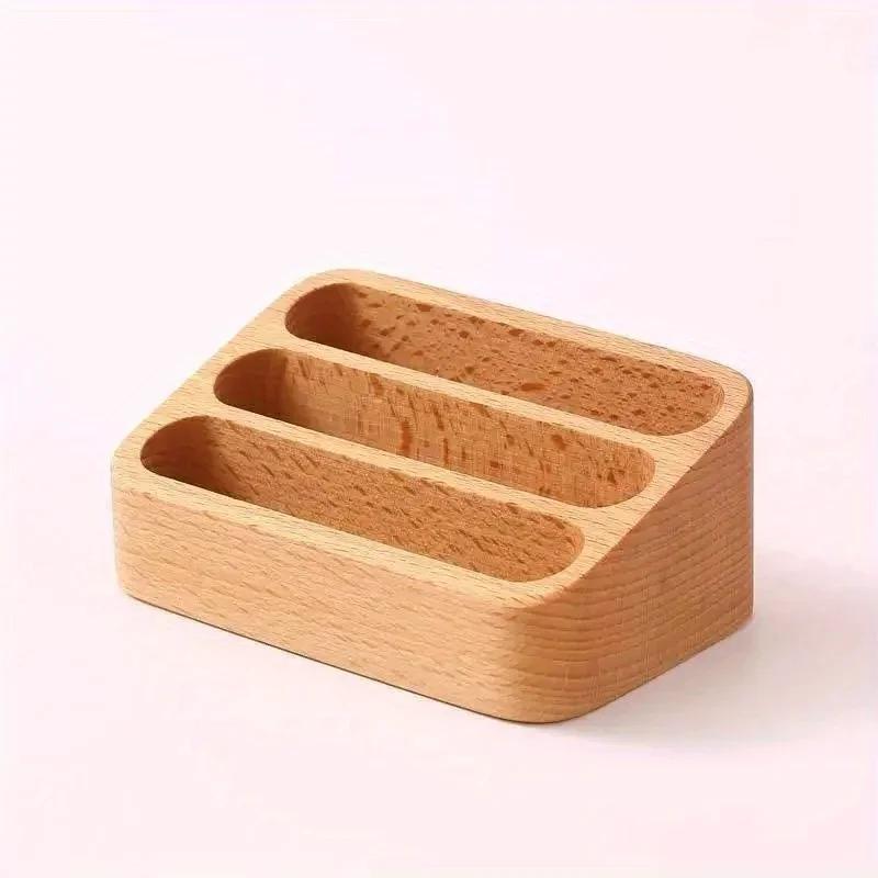 Wood Desktop Business Card Display Stand Business Card Holder Memo Holder Storage Wood Card Organizer for Office Table Organizer