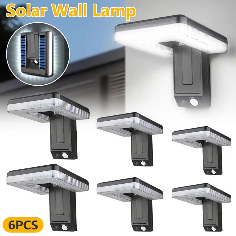 2/4/6PCS Outdoor Solar Wall Lamp with Motion Sensor, 120° Wide Angle Illumination Floodlight 3 Modes Solar Light for Yard Garden