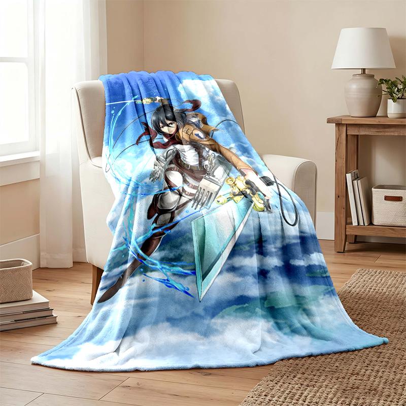 Attack on Titan blanket Flannel Blanket Soft Cozy Plush Throw for Sofa Bed Lightweight Home Decor