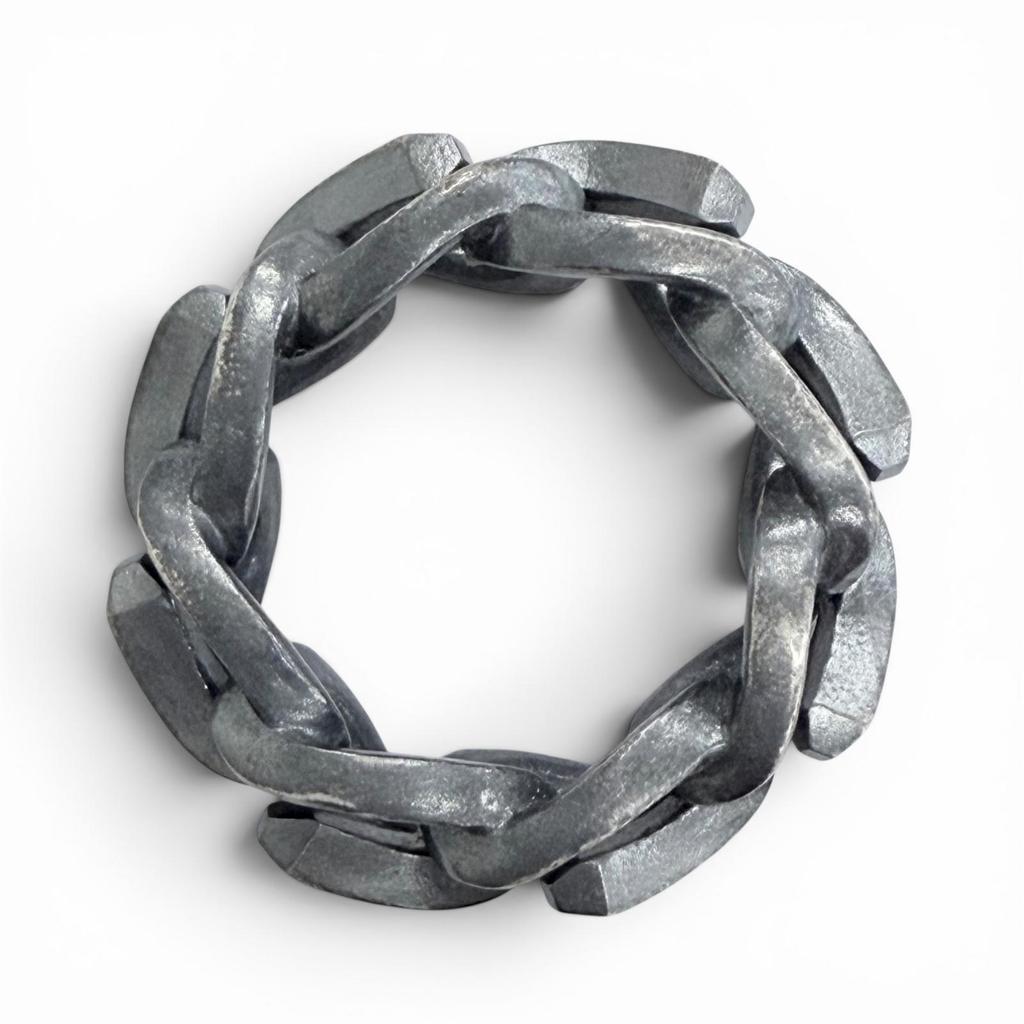 Excellent TIFFANY&Co. Ring ring Forge Link Ring Smoked finish Silver AG925 50 Used