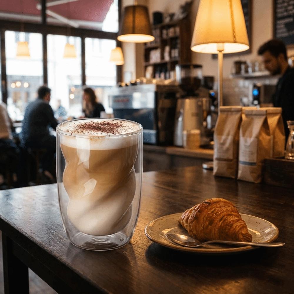 Taza de Café de Doble Pared con Diseño Retorcido Vaso Transparente para Jugo Vaso de Agua Vaso de Cerveza Uso en Bar