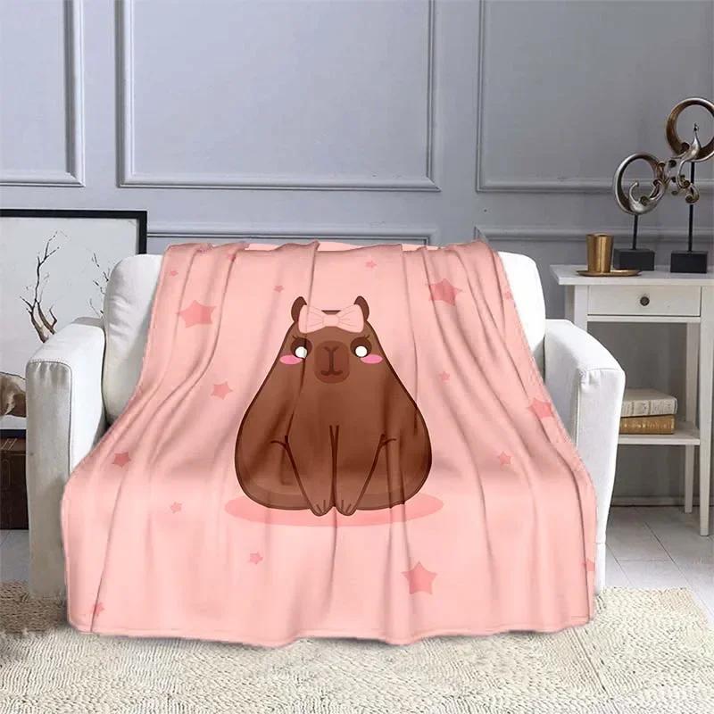 Capybara Printed Throw Blanket Soft Warm Bedding for Adults  Kids Ideal for Bed Sofa Outdoor Travel Cover