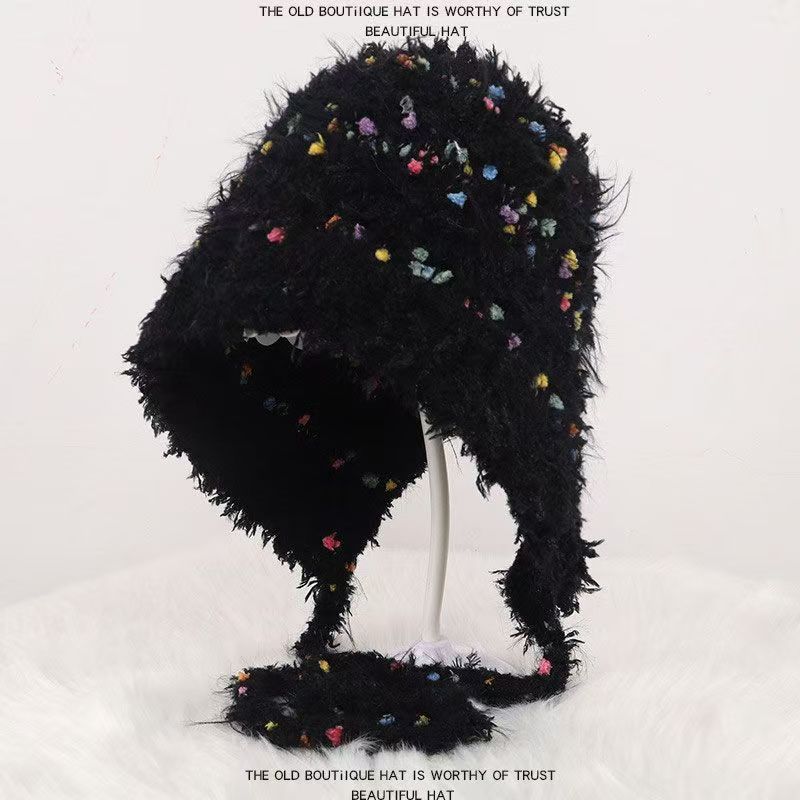 New Autumn and Winter Season Colored Plush Hat Warm Ear Protection Versatile Cold Face Small Bucket Hat