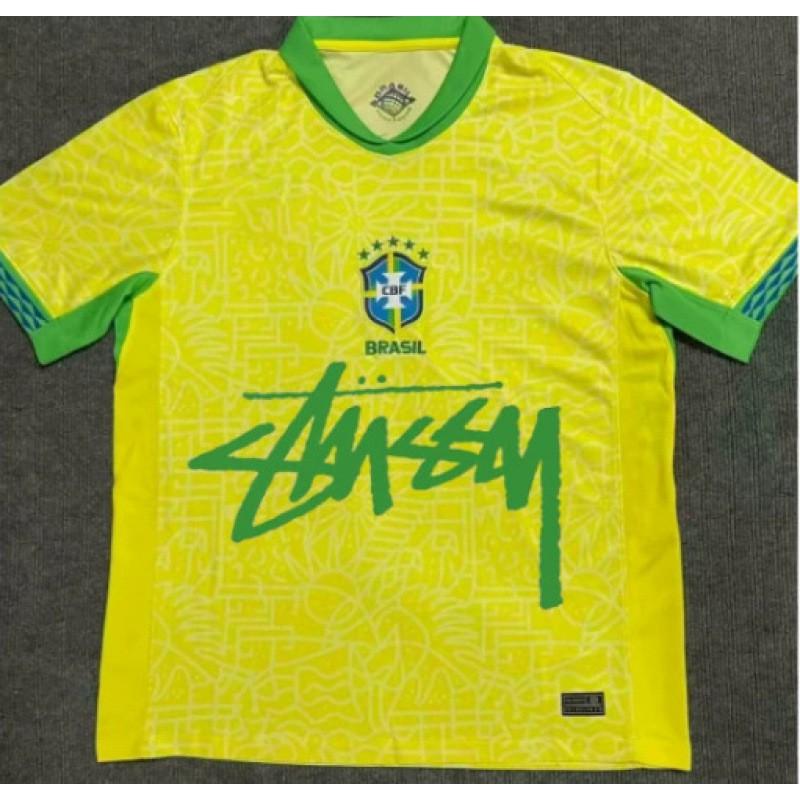 Maglia da Calcio Signature Stussy Retro Brasile Argentina Portogallo Maglia da Allenamento Calcio Uomo Donna Manica Corta