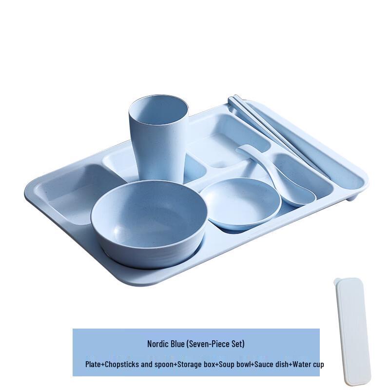 Wheat Straw Divided Plate & Bowl Set