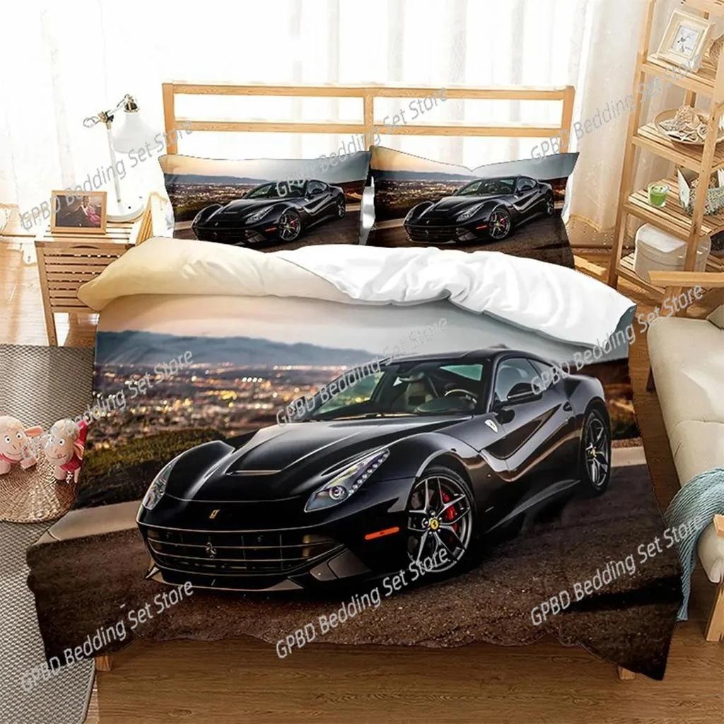 Comforter 3D Print Sports Car Bedding Set 3D Printed Suitable For Bedroom Kids Home Textile
