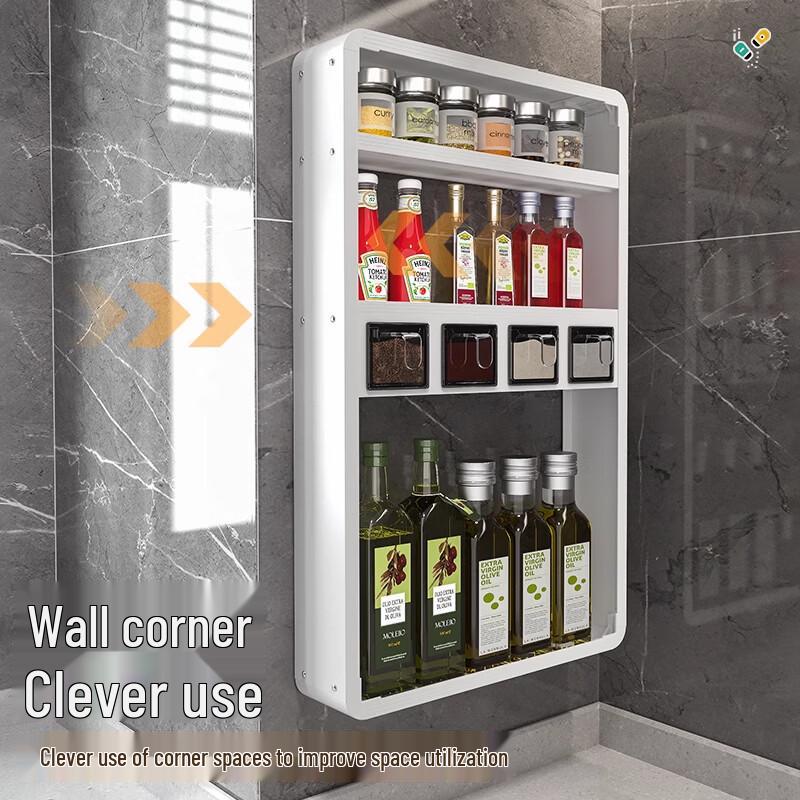 3-Tier Space Aluminum Wall-Mounted Kitchen Storage Rack