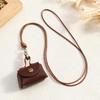 Portefeuille Mini en Cuir Vintage Collier Femmes Mode Porte-Clés Pendentif Chaîne Longue Accessoire