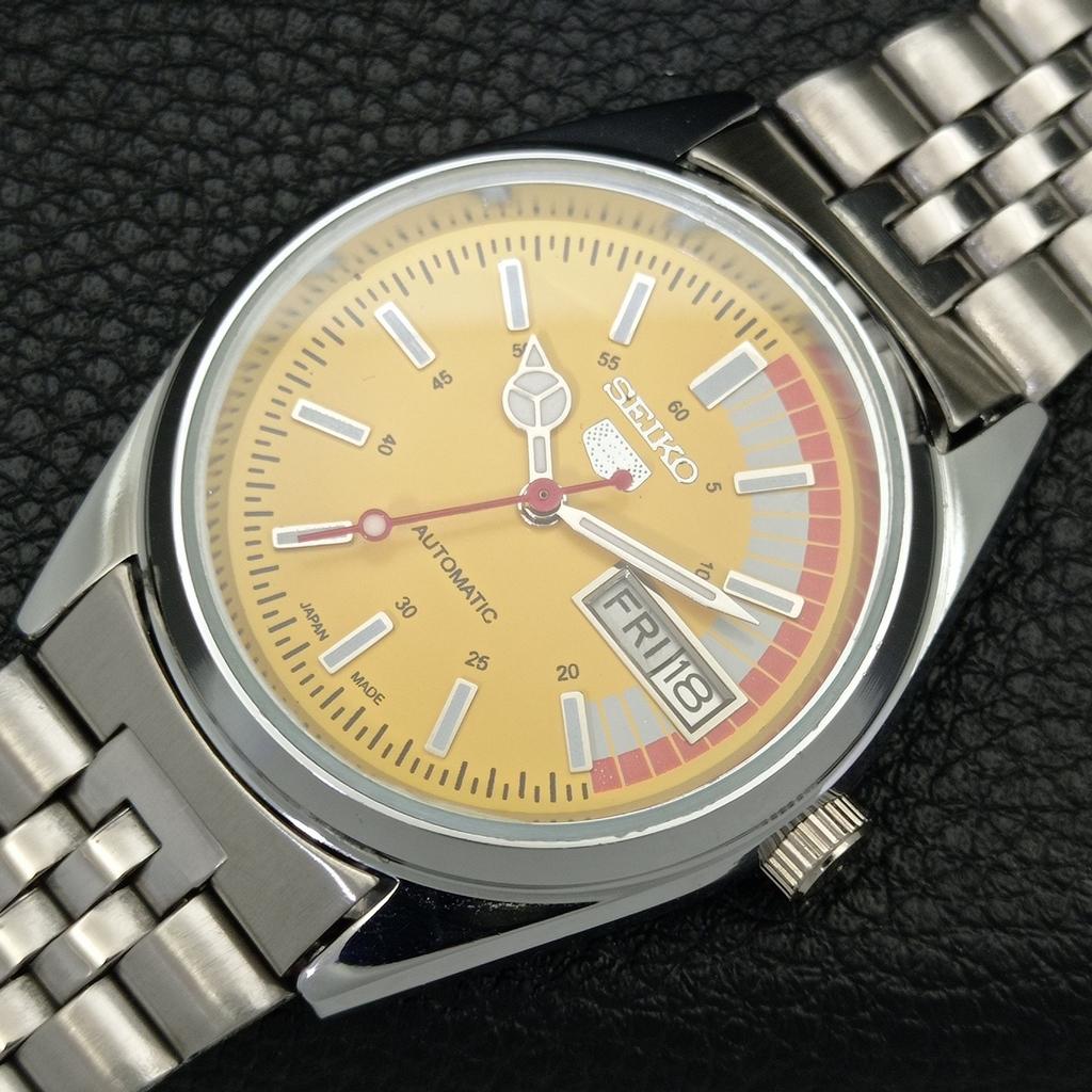 JAPAN VINTAGE REFURBISHED SEIKO 5 AUTOMATIC 6309A MENS YELLOW WATCH A440875-d Sk-a440875-2