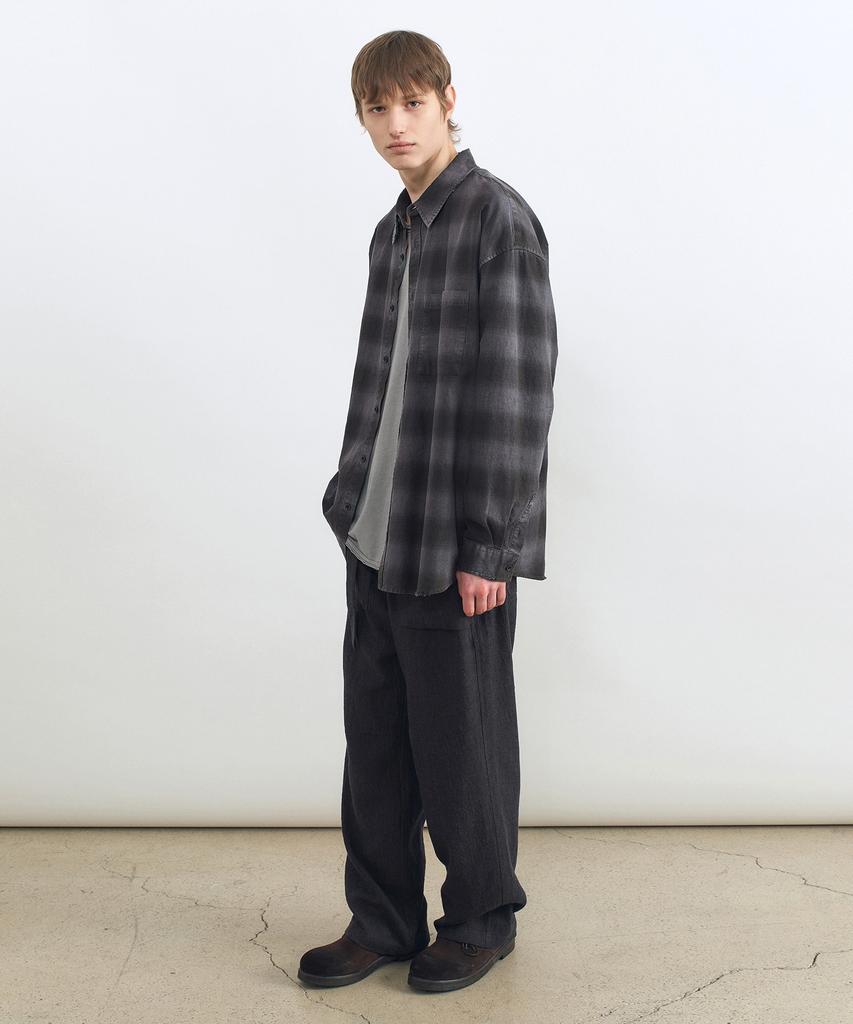 INSILENCE Linen Belted Fatigue Pants Mud Black